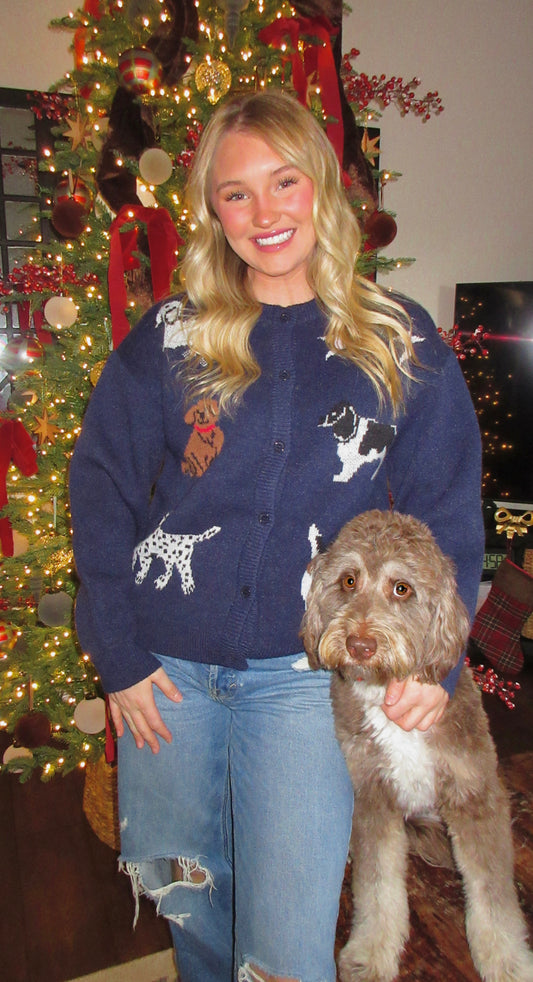 The Merry Pup Knit Sweater Cardigan
