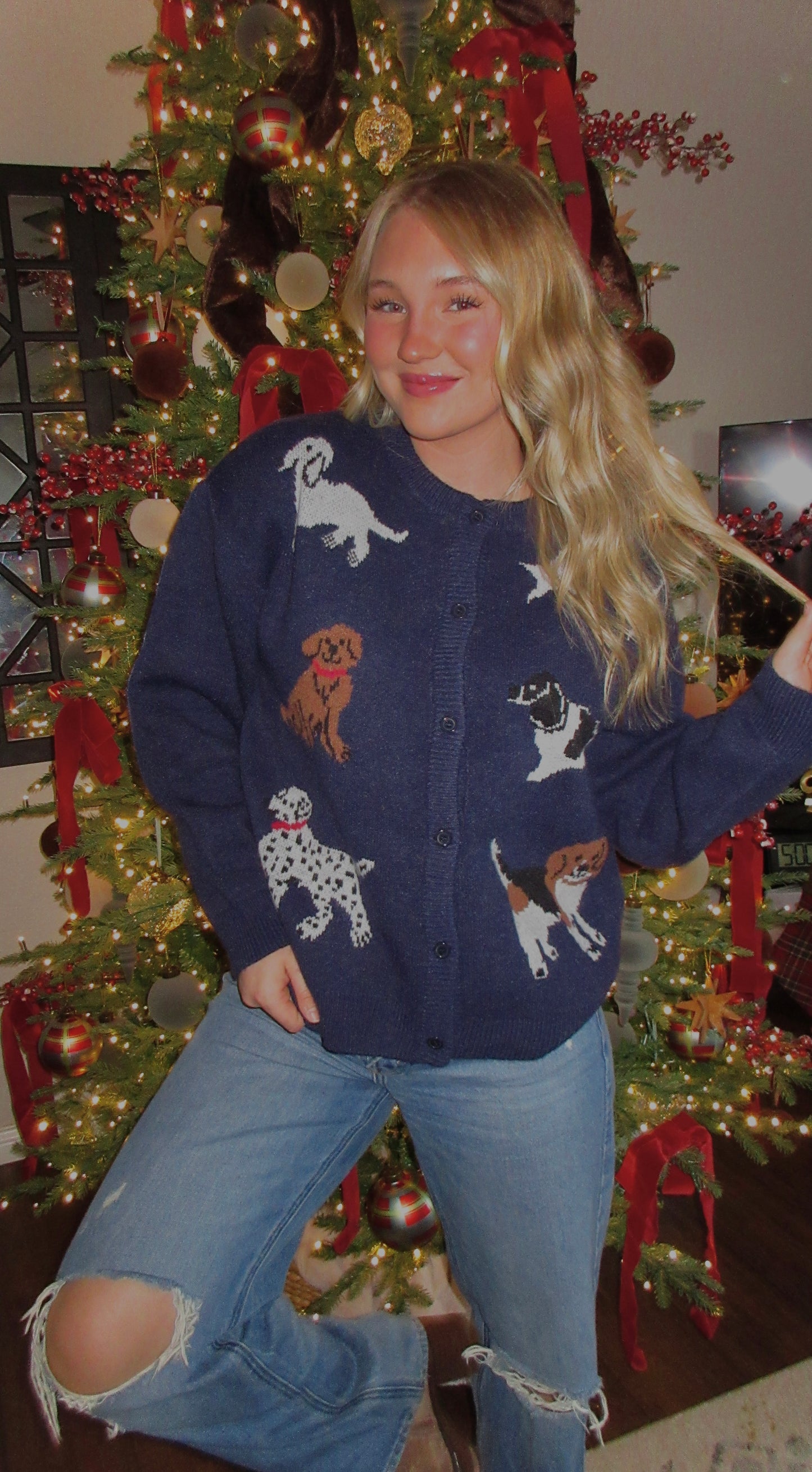 The Merry Pup Knit Sweater Cardigan