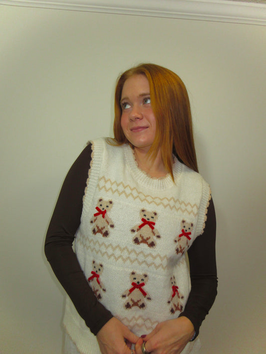 The Teddy Bow Knit Vest