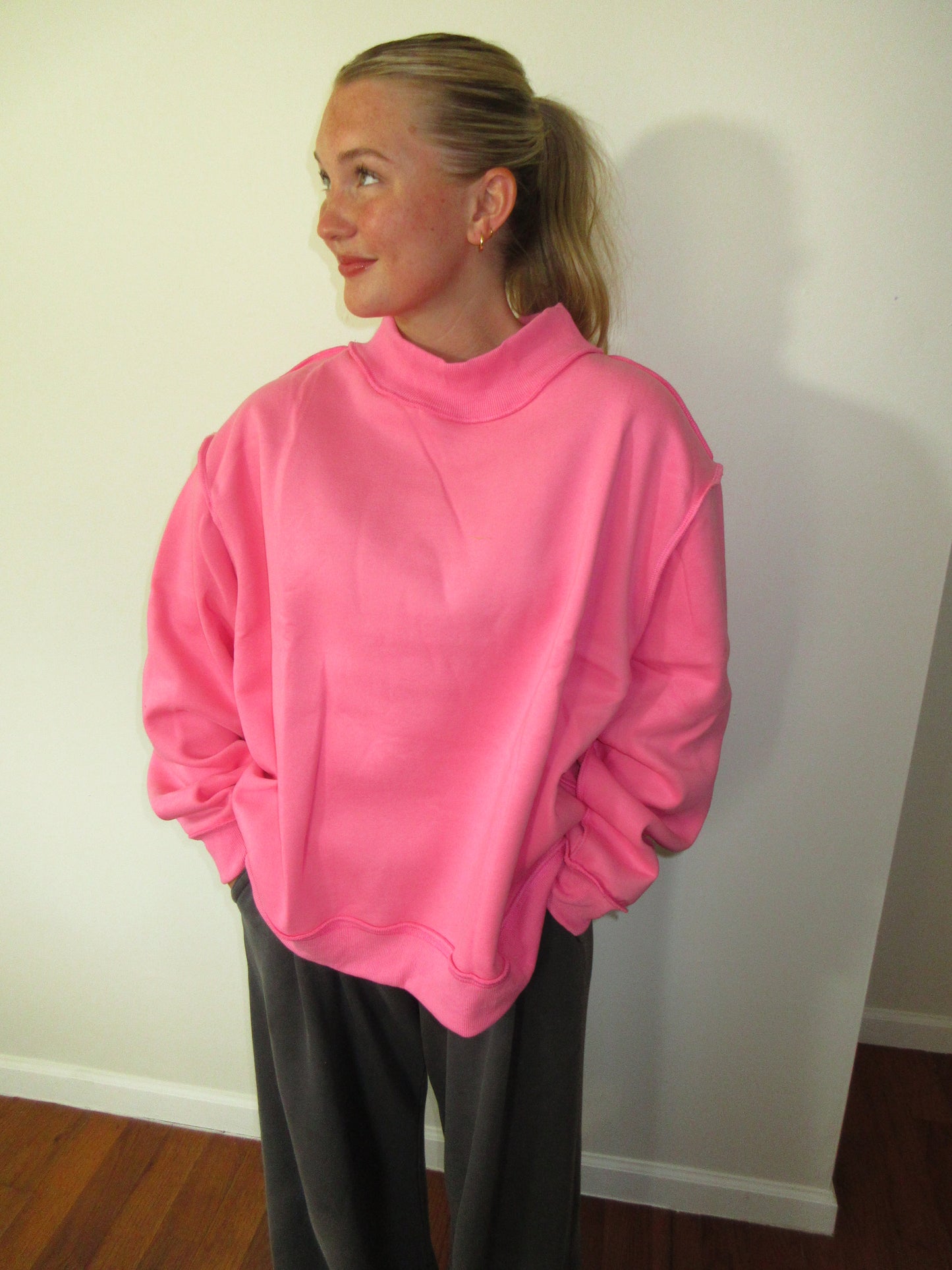Bubblegum Mock Neck