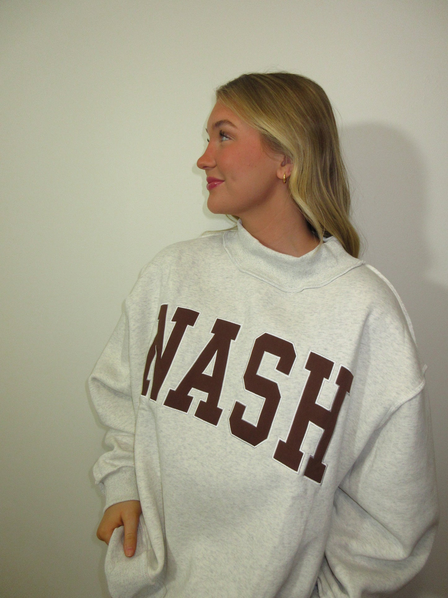 Embroidered Nash Mock Neck