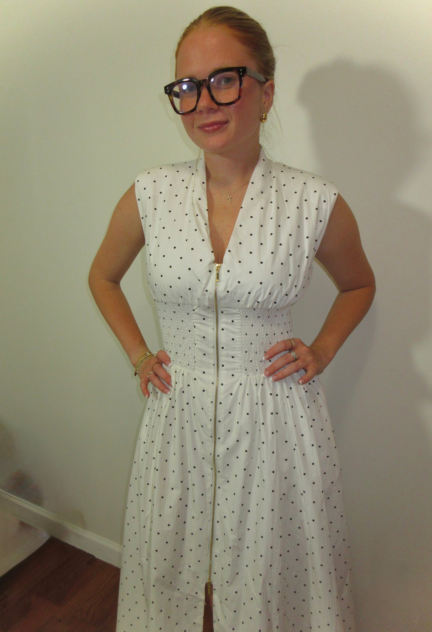 The Uptown Polka Dot Midi