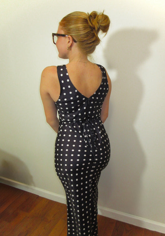 Midnight Muse Polka Dot Midi Dress