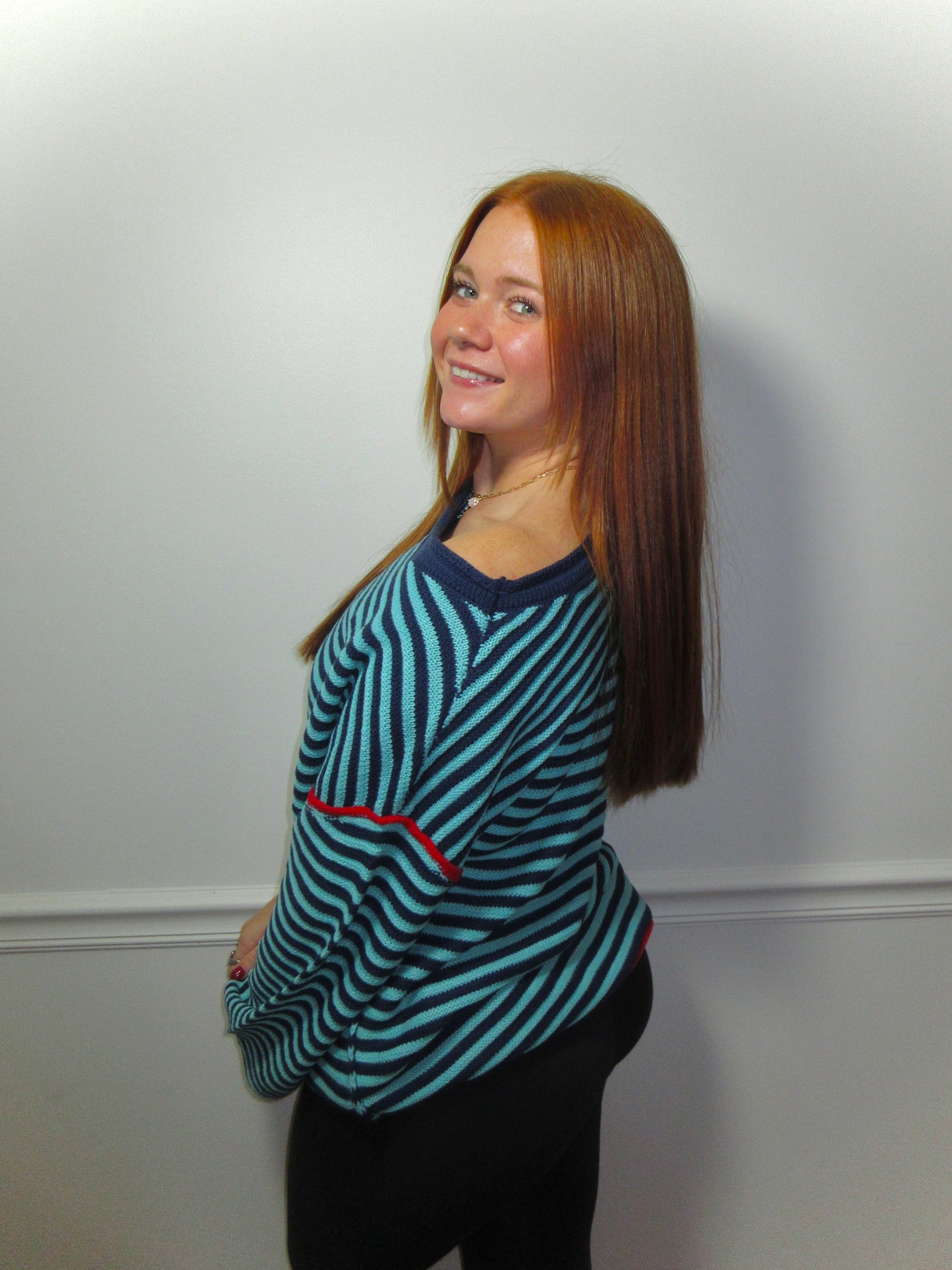 Feelin' Blue Striped Sweater