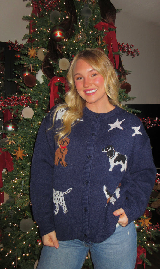 The Merry Pup Knit Sweater Cardigan