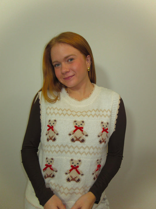The Teddy Bow Knit Vest