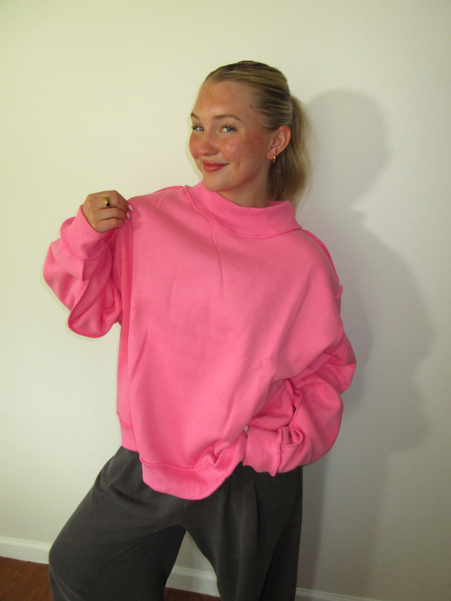 Bubblegum Mock Neck