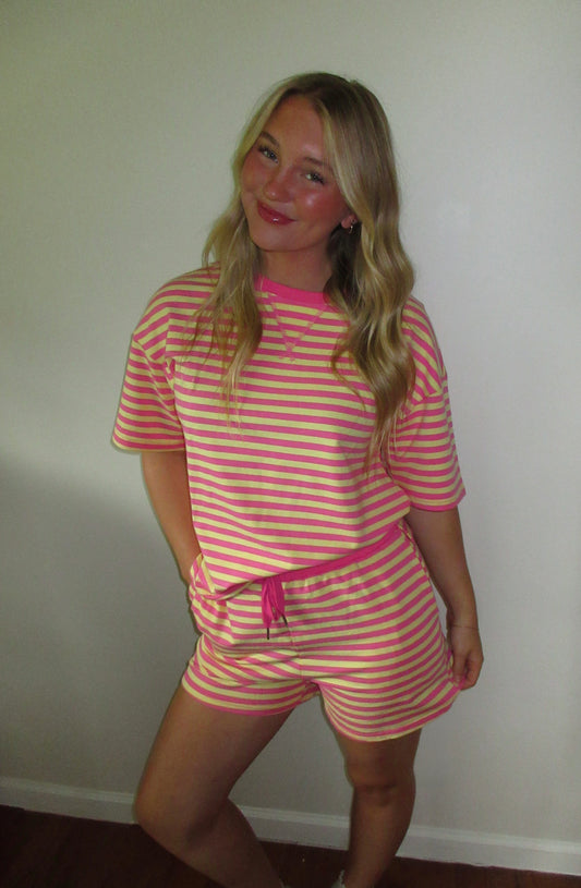 Pink Lemonade Stripe Set