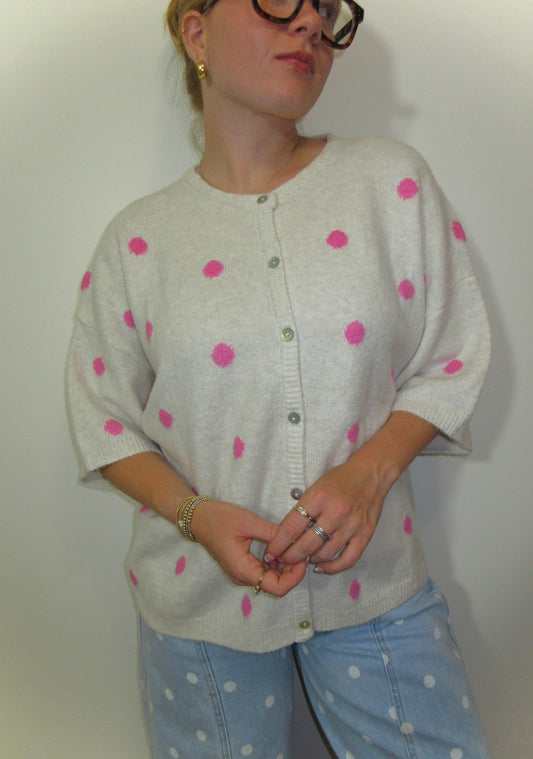 Pretty in Polka Knit Cardigan
