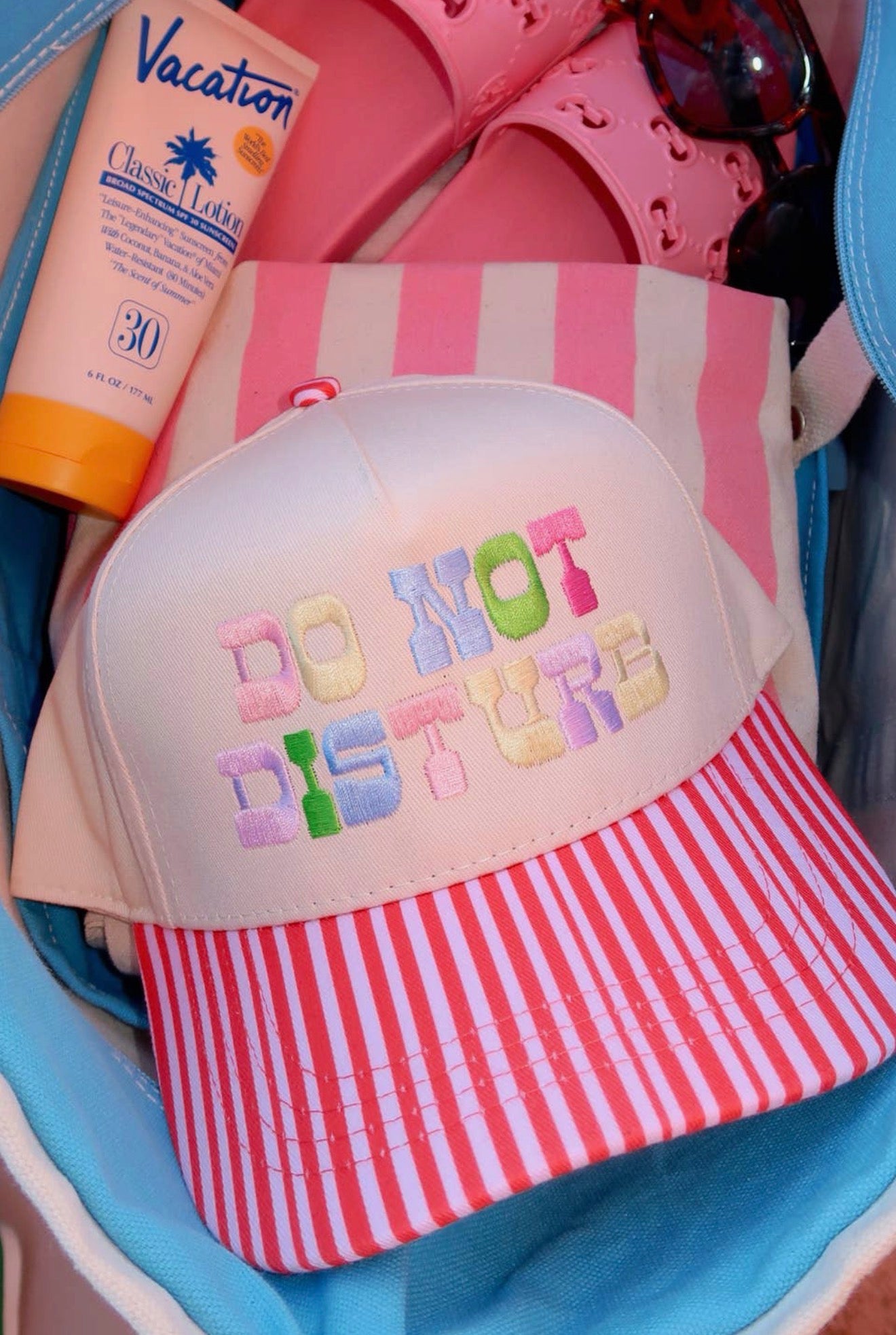 Do Not Disturb- Pink Striped Hat